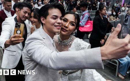 Couples wed in a riot of colour as Thailand legalises same-sex marriage