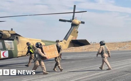 BBC travels with first Jordanian helicopter delivering aid inside Gaza