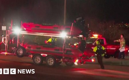 First responders at scene of airplane crash in Washington DC