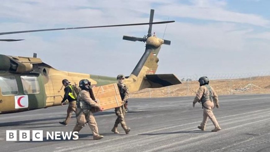 BBC travels with first Jordanian helicopter delivering aid inside Gaza
