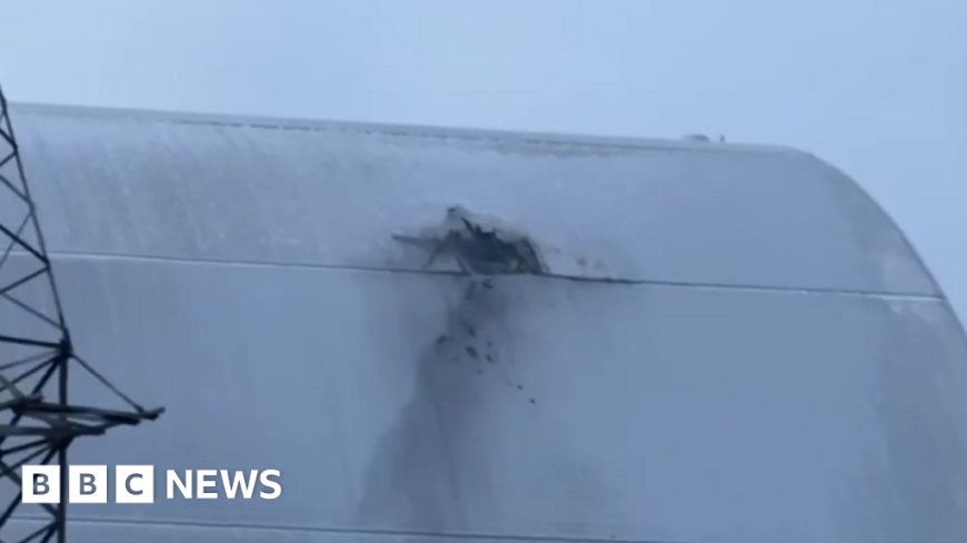 Chernobyl reactor shield hit by Russian drone, Ukraine says
